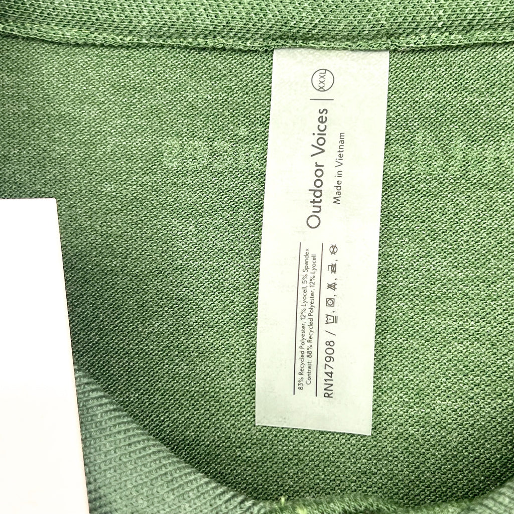 OUTDOOR VOICES Men's Birdie Long Sleeve Polo Shirt 3XL Greenwoods DriRELEASE NWT