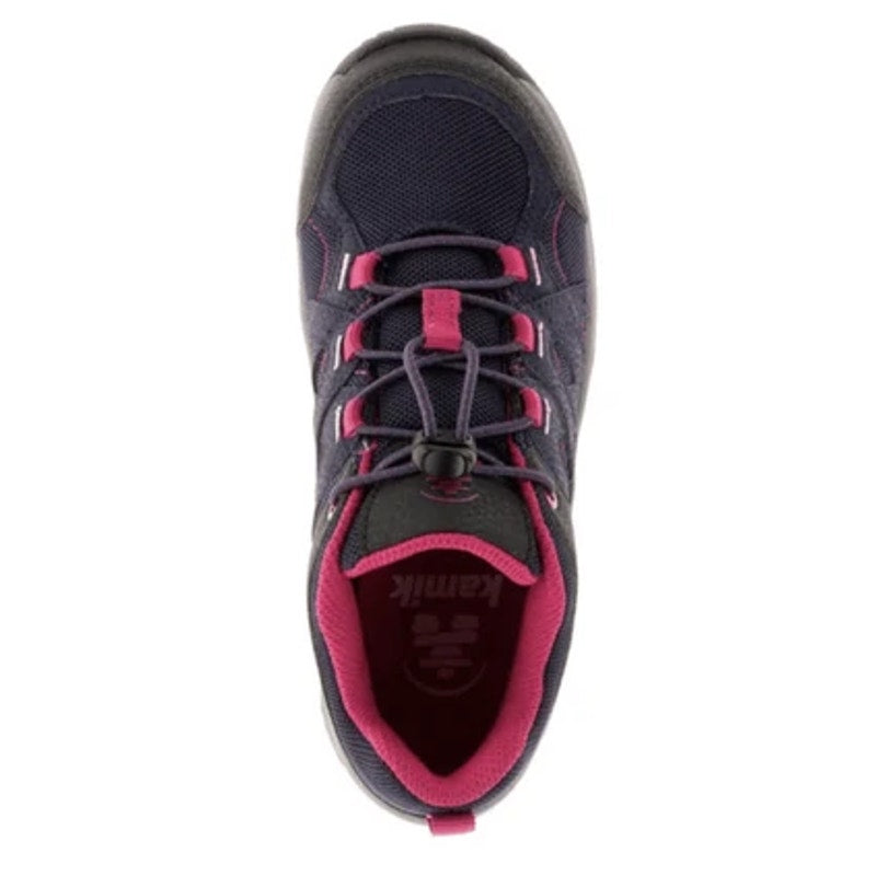 Kamik Girls Trax Outdoor Sneakers Size 5 Navy Blue Pink Bungee Waterproof NWT