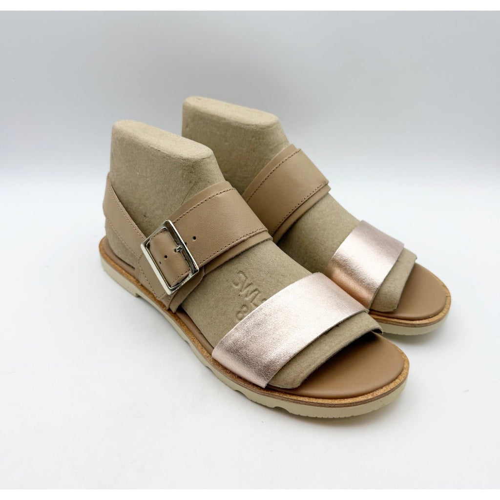 Sorel Women's Ella III Slingback Sandals Size 9 Honest Beige Honey White NIB