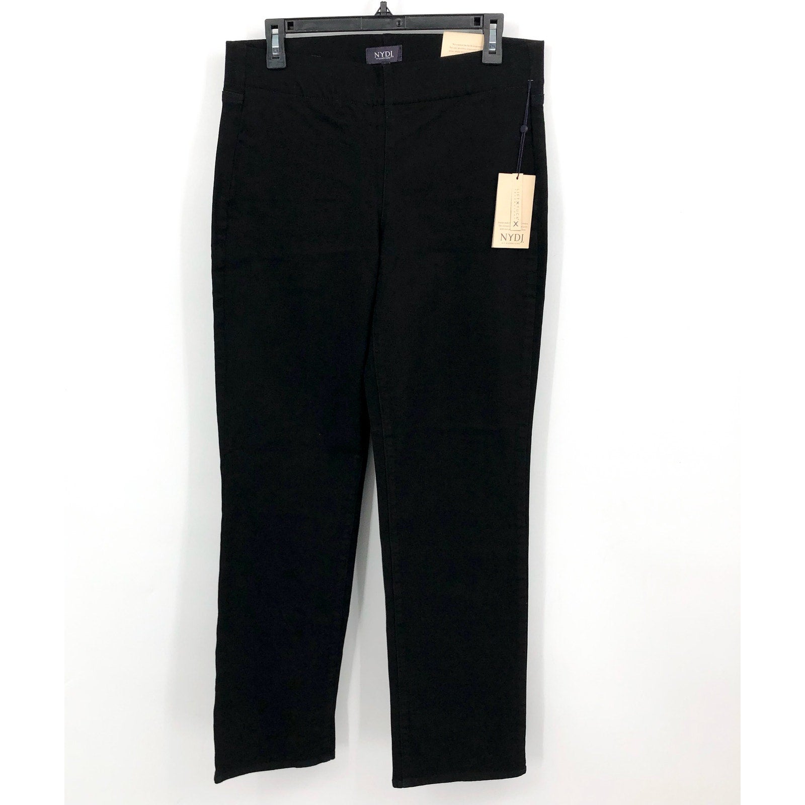 NYDJ Women's Bailey Relaxed Straight Jeans Size 8 Black Rinse Pull On NWT