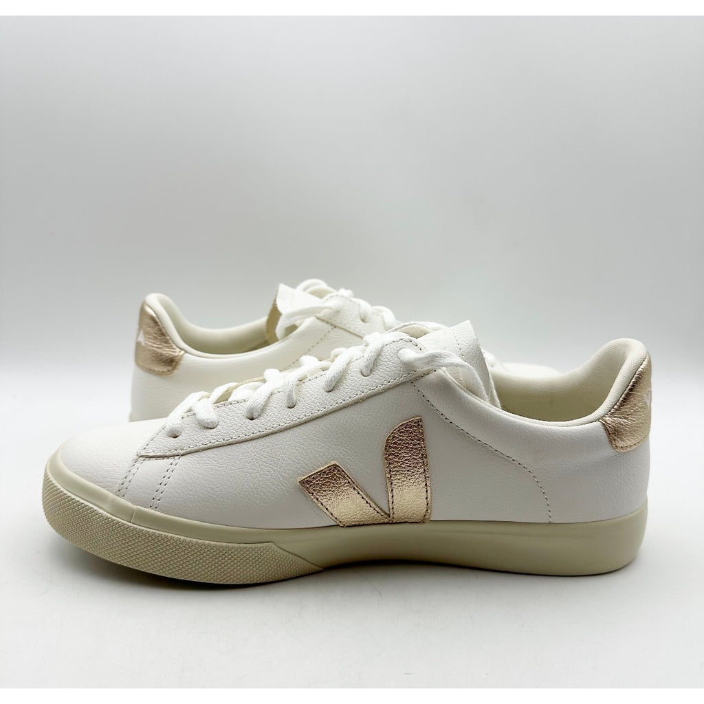 VEJA Campo Sneakers EU 42.5 Womens 11.5 Mens 9.5 White Gold Leather NIB