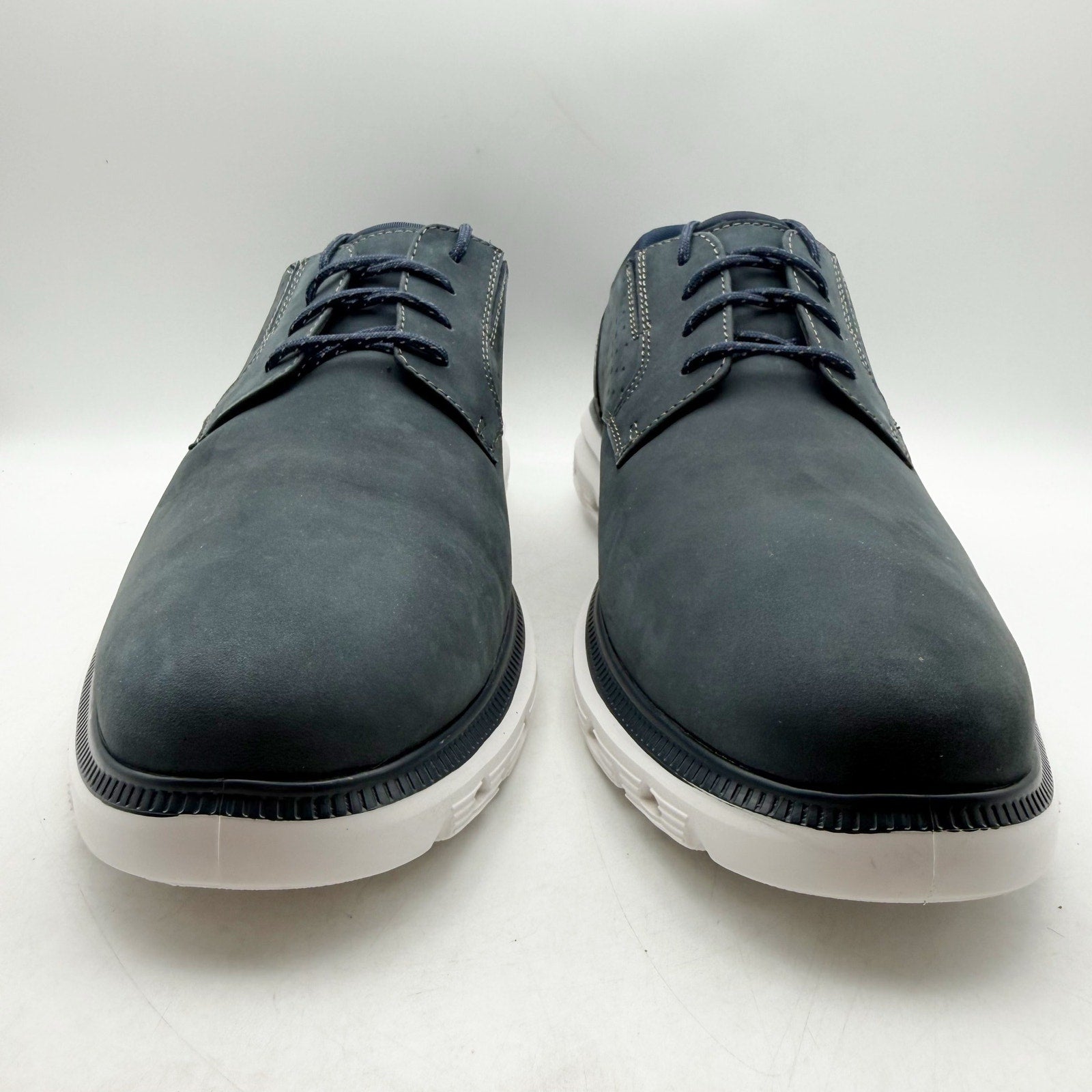 Johnston & Murphy Mens Jenkins Plain Toe Sneaker US 12 M Navy Nubuck Leather NIB