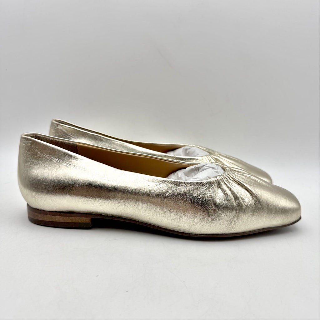 Seychelles Women Little Things Flats US 7.5 EU 38 Platinum Gold Leather NWOB