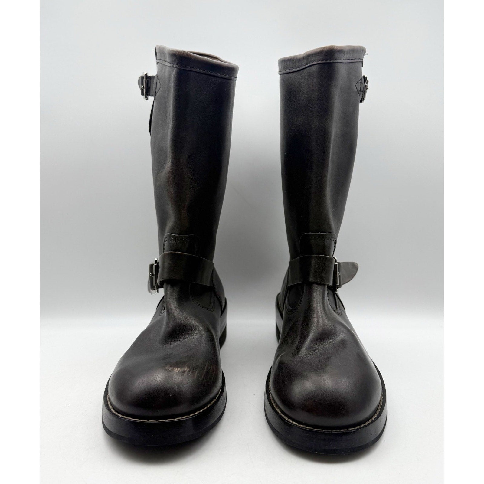 RE/DONE Womens Vintage Engineer Mid Calf Boots EU 40 US 10 Black Leather NWOB
