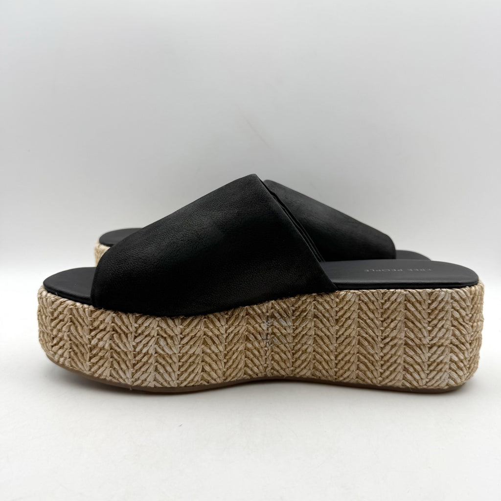Free People Womens Harbor Flatform Sandals SIZE 9 EU 39 Black Leather NWOB
