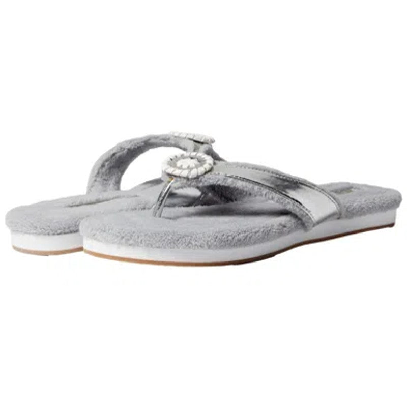 Jack Rogers Womens Rosie Flip Flop Sandals Size 8.5 M Silver Grey NWOB