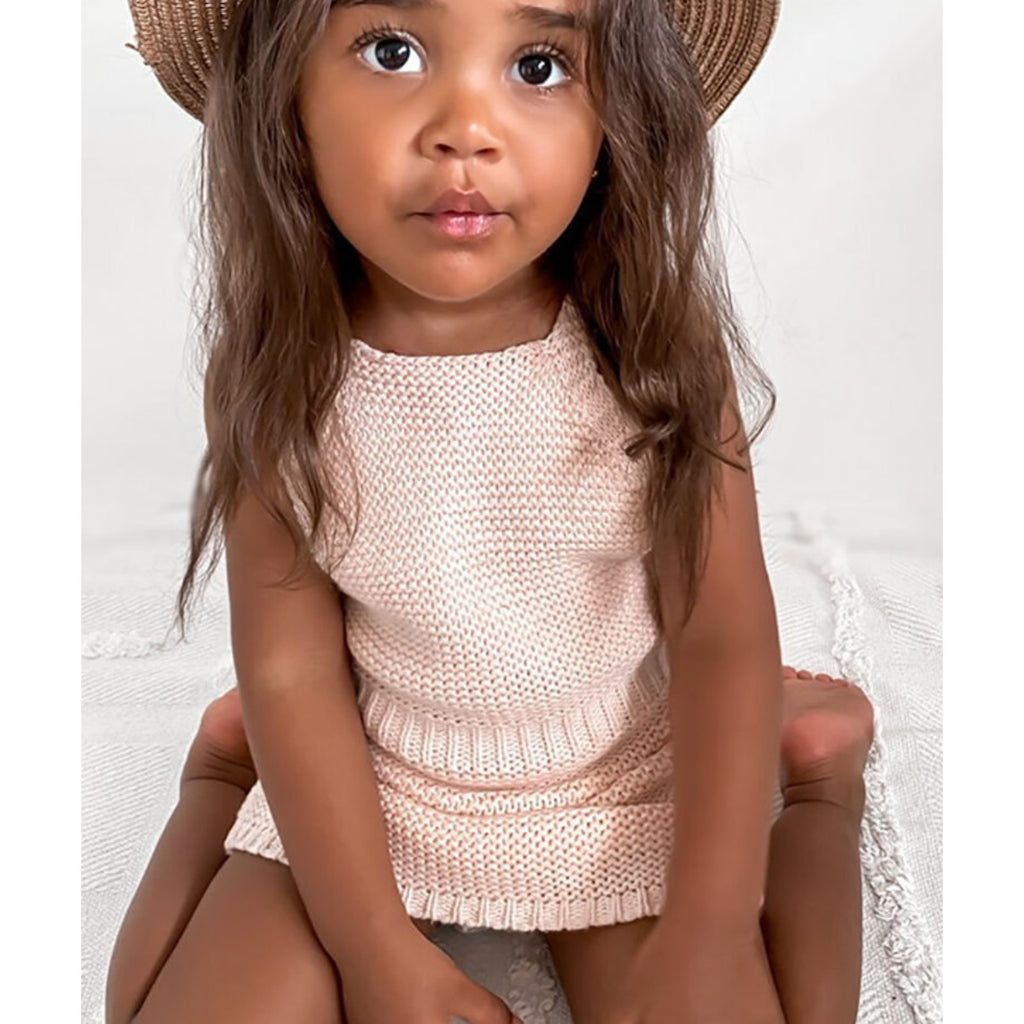 BARDOT Baby Girl Andi Knit Dress 3-6 Months Peach Pink Halter Neck NWT