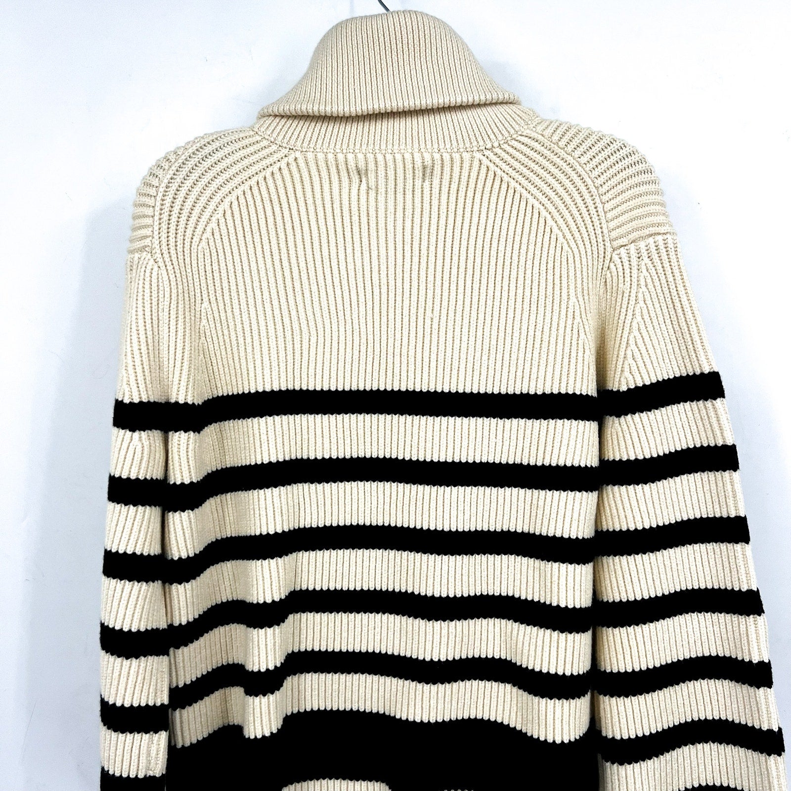 BLANKNYC Womens Turtleneck Striped Sweater XS Cream Black Peak Hour NWT