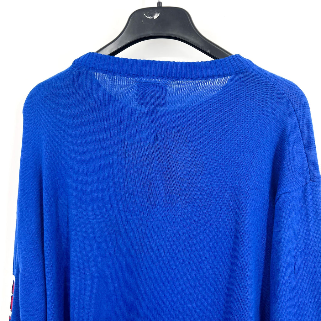 MLB GENUINE MERCHANDISE Mens Texas Rangers Crew Sweater 2XL Dark Blue Red NWT