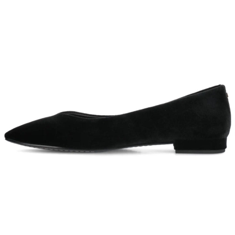 Birdies Womens The Goldfinch 15 Ballet Flat Size 7 Black Suede Pointed Toe NWOB