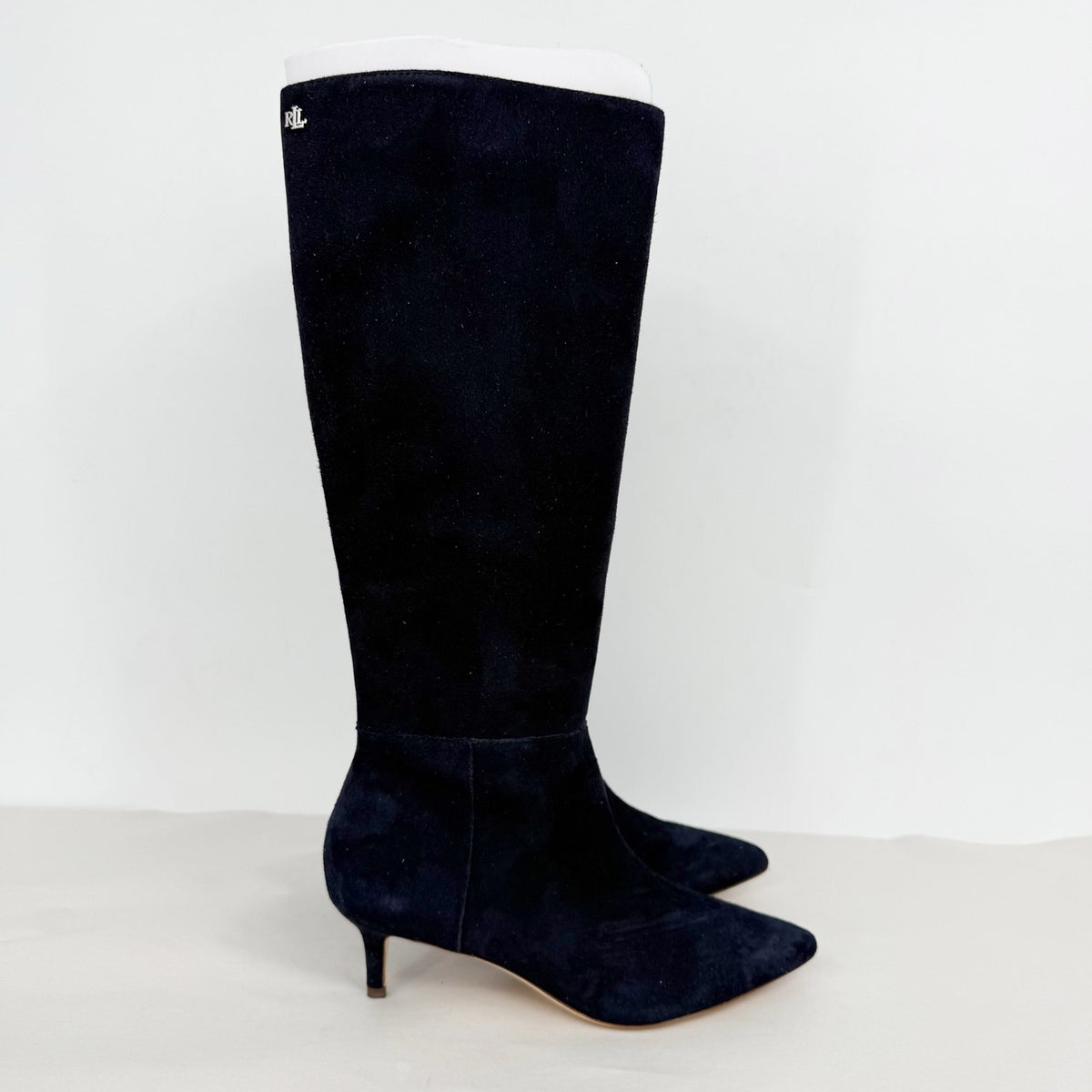 Lauren Ralph Lauren Womens McKay Knee High Boots Size 6 B Navy Blue Suede NIB