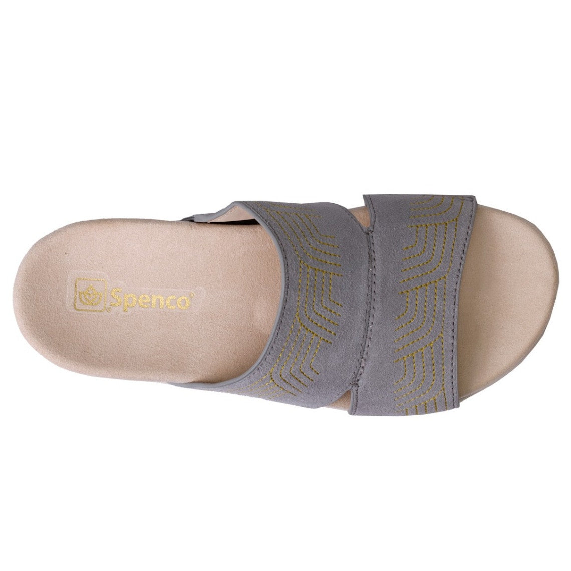 Spenco Womens Twilight Ellie Slide Sandals US 8.5 D EU 39 Grey Leather NIB