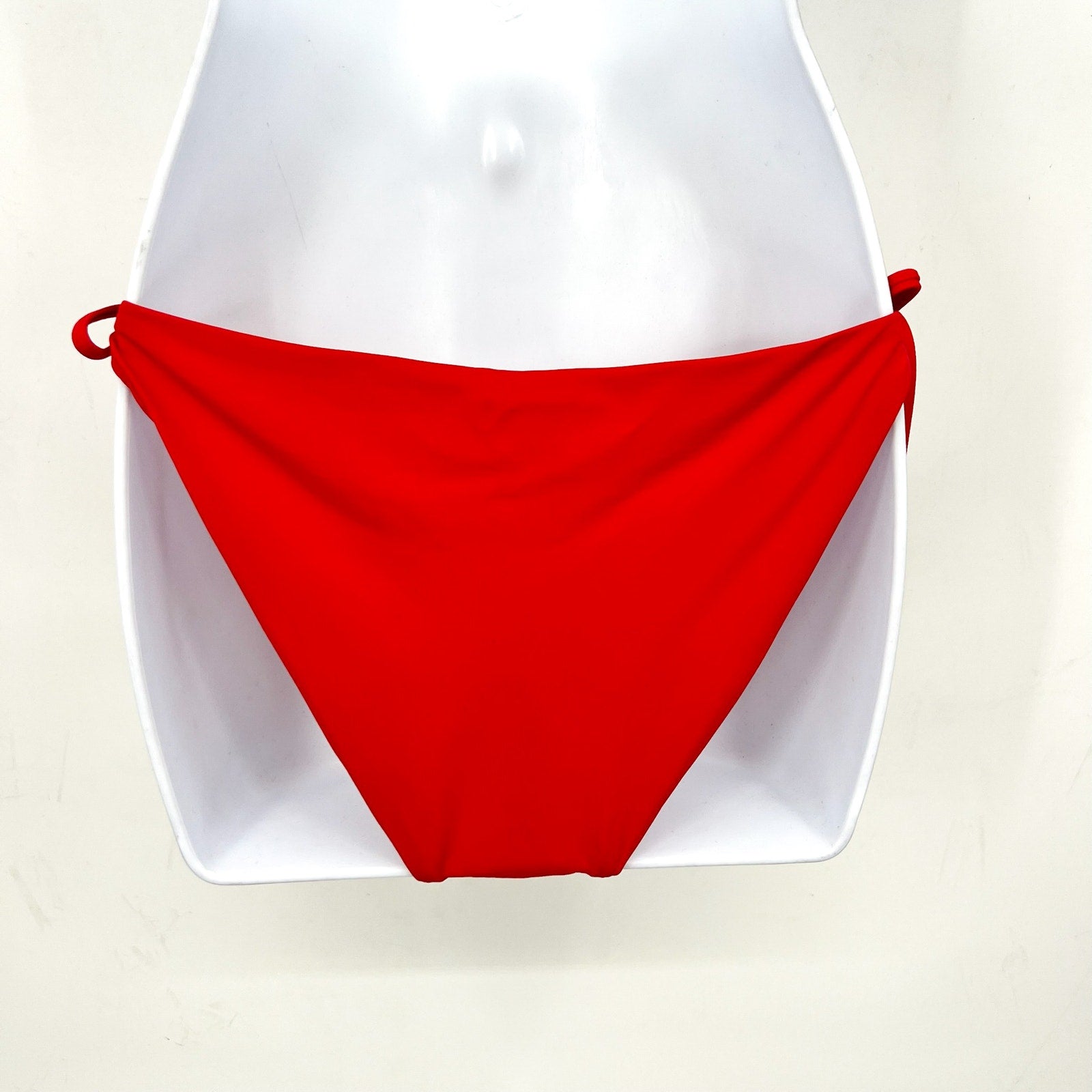 BECCA Women's Side Tie Hipster Bikini Bottom Large Fire Red Color Code NWT