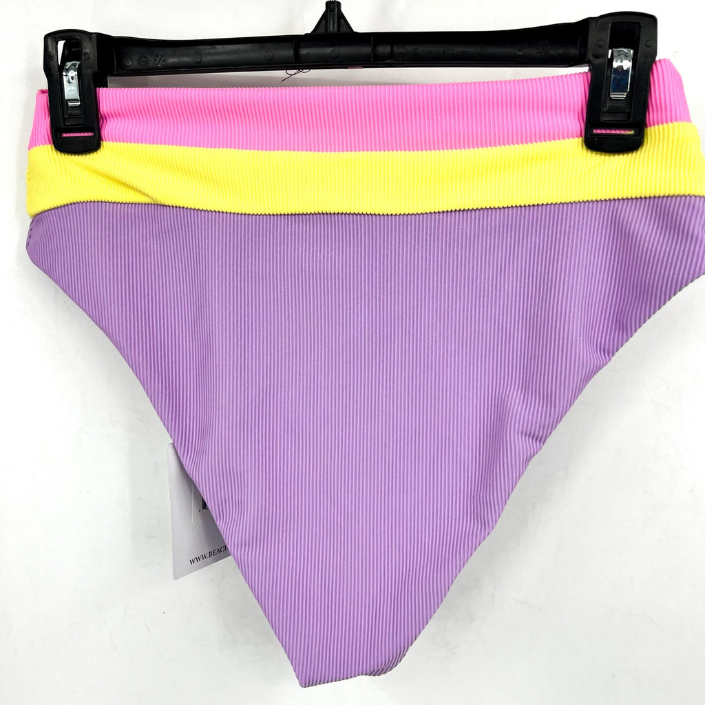 BEACH RIOT Heidi Bikini Bottom Medium Purple Sublime Spring High Waisted NWT
