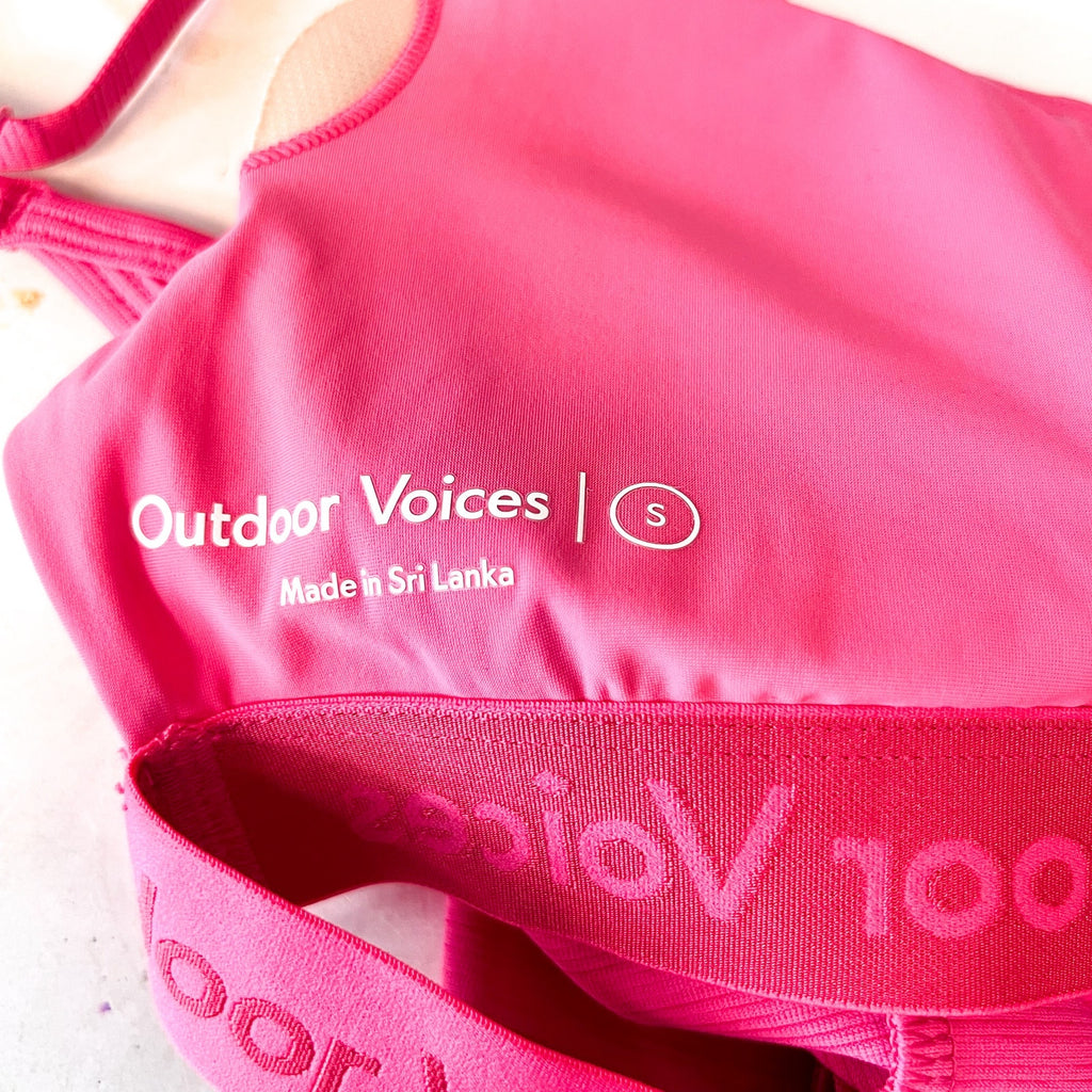 OUTDOOR VOICES Women's TechSweat Leotard Small PINK CERISE Tank NWT