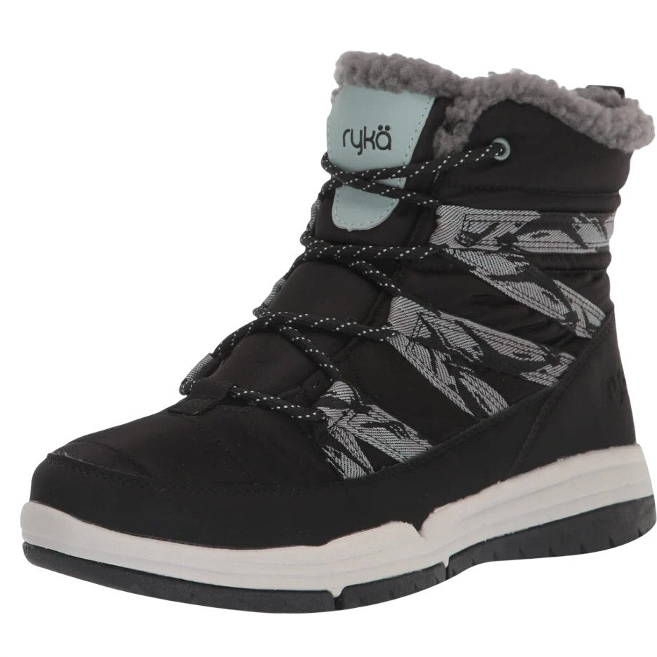 Ryka Womens Akron Ankle Boots Size 7.5 Wide Black Water Resistant Outdoors NIB