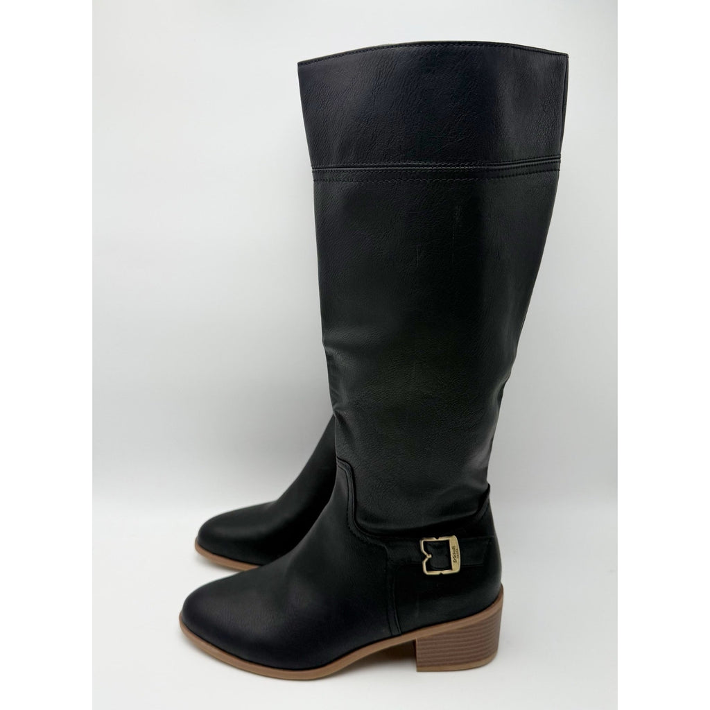 Dr. Scholls Womens Adeline Knee High Boots Size 7.5 M WIDE CALF Black NIB