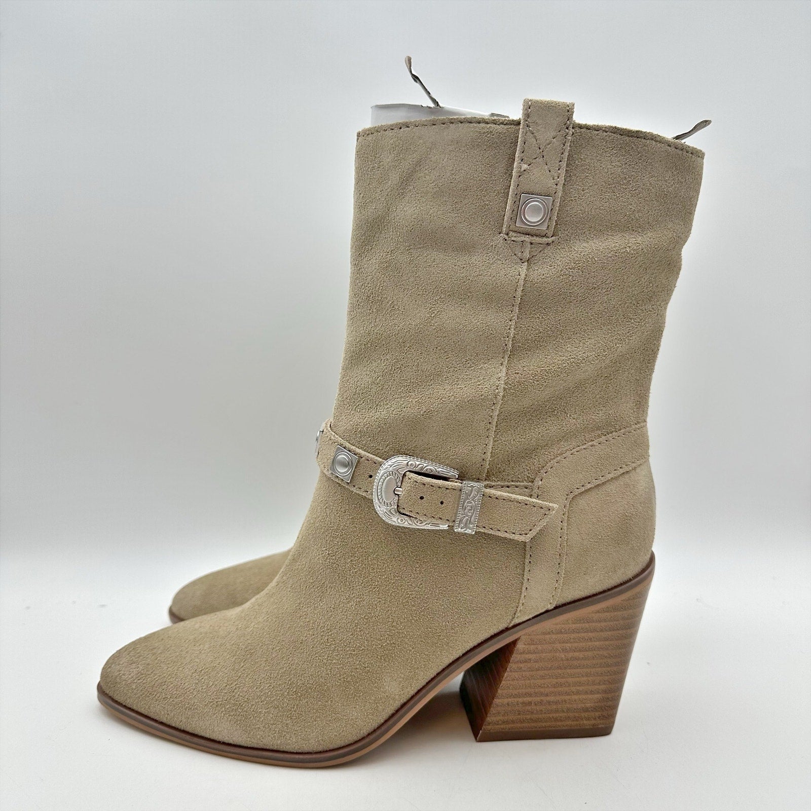 Lucky Brand Womens Sogn Mid Calf Boots Size 8 M Dune Tan Suede NIB