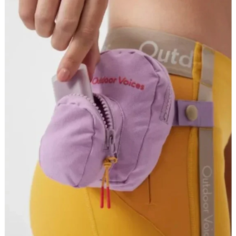OUTDOOR VOICES Women's Snacks 7/8 Leggings XS Yellow Cider Mini Sidepack NWT