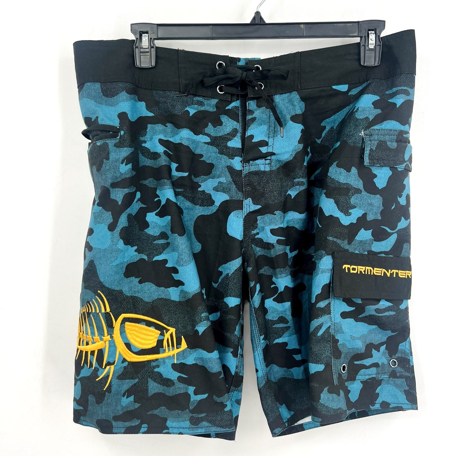 TORMENTER Mens Waterman 5 Pocket Boardshorts Size 36 Blue Camo NWOT