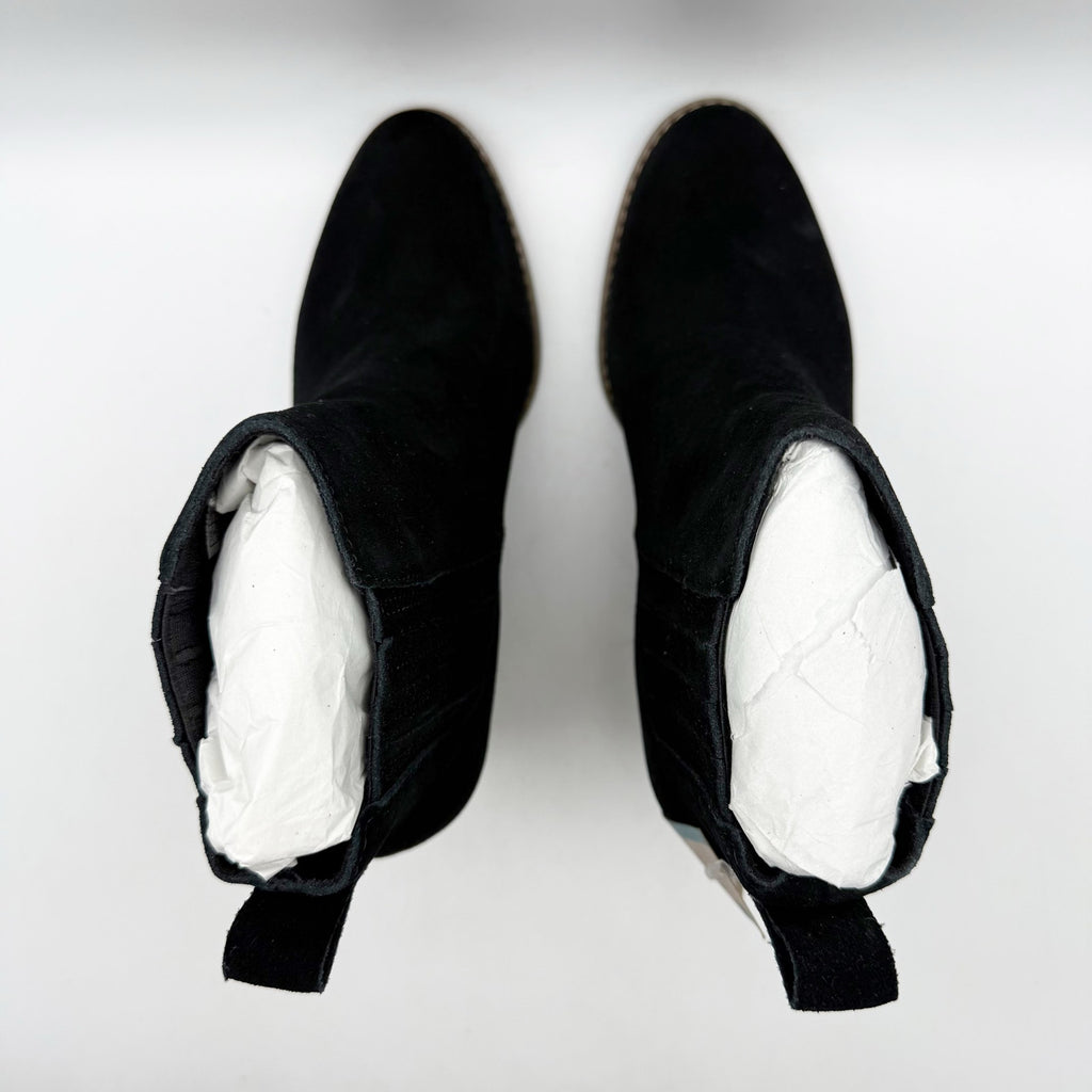 Toms Womens Noa Ankle Boots Size 5 EU 35.5 Black Suede Pull On NIB