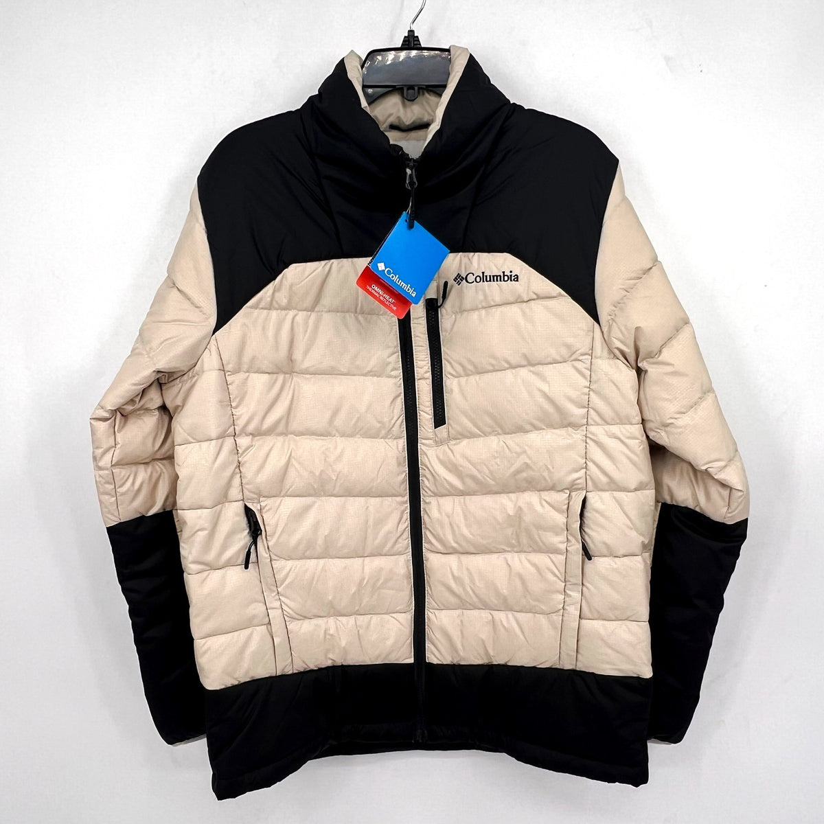 COLUMBIA Men's Autumn Park Down Jacket Small Cream Black NWT