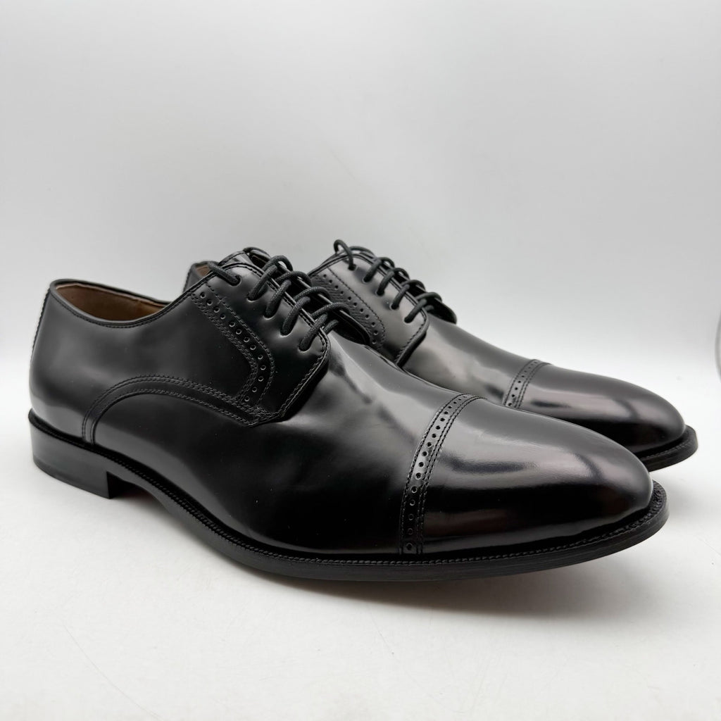 Johnston & Murphy Mens Bradford Oxford Shoes US 13 EEE Black Patent Leather NWOB
