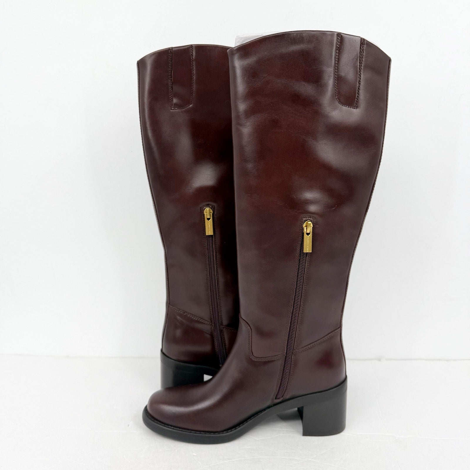 Vince Camuto Womens Amree Knee High Boot US 6 M EU 36.5 Red Mahogany Leather NIB