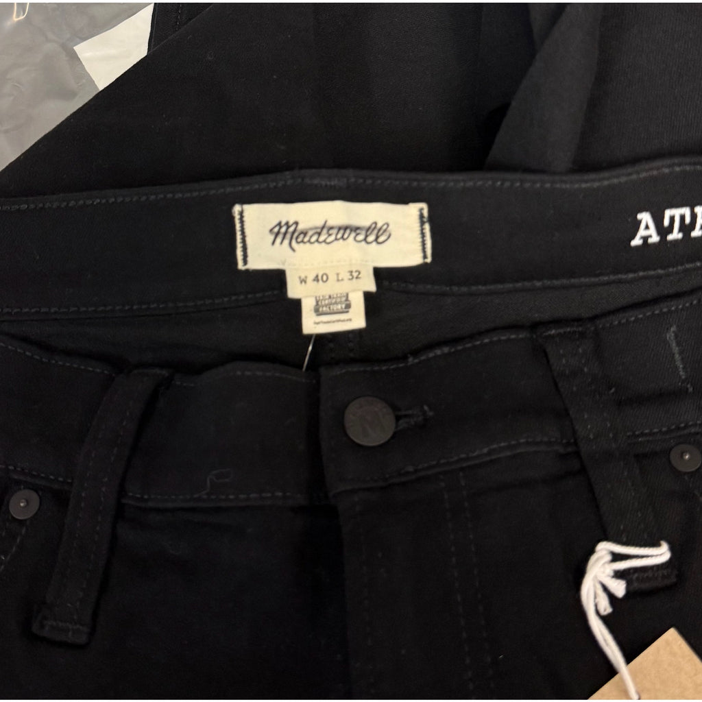 Madewell Mens Athletic Slim Jeans 40x32 Black Bainhart COOLMAX ND478 NWT