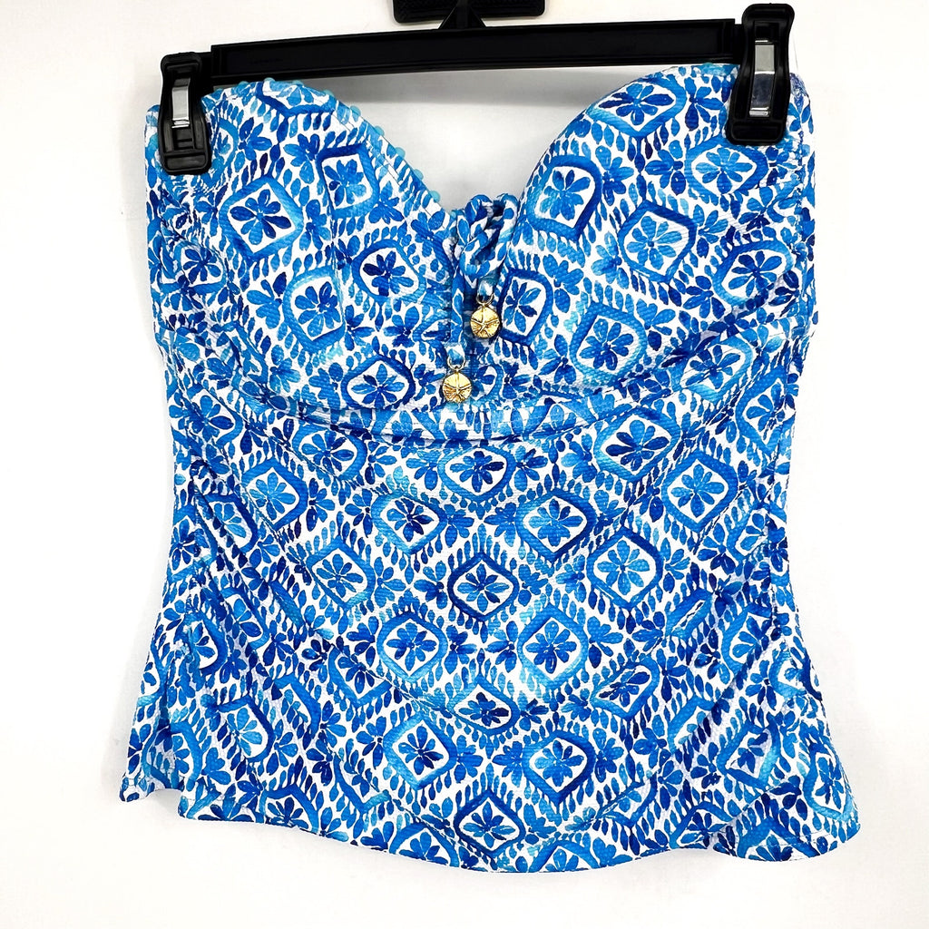 TOMMY BAHAMA Shell Beach Bandini Top Bikini Bottom Medium Blue Island Cays NWT