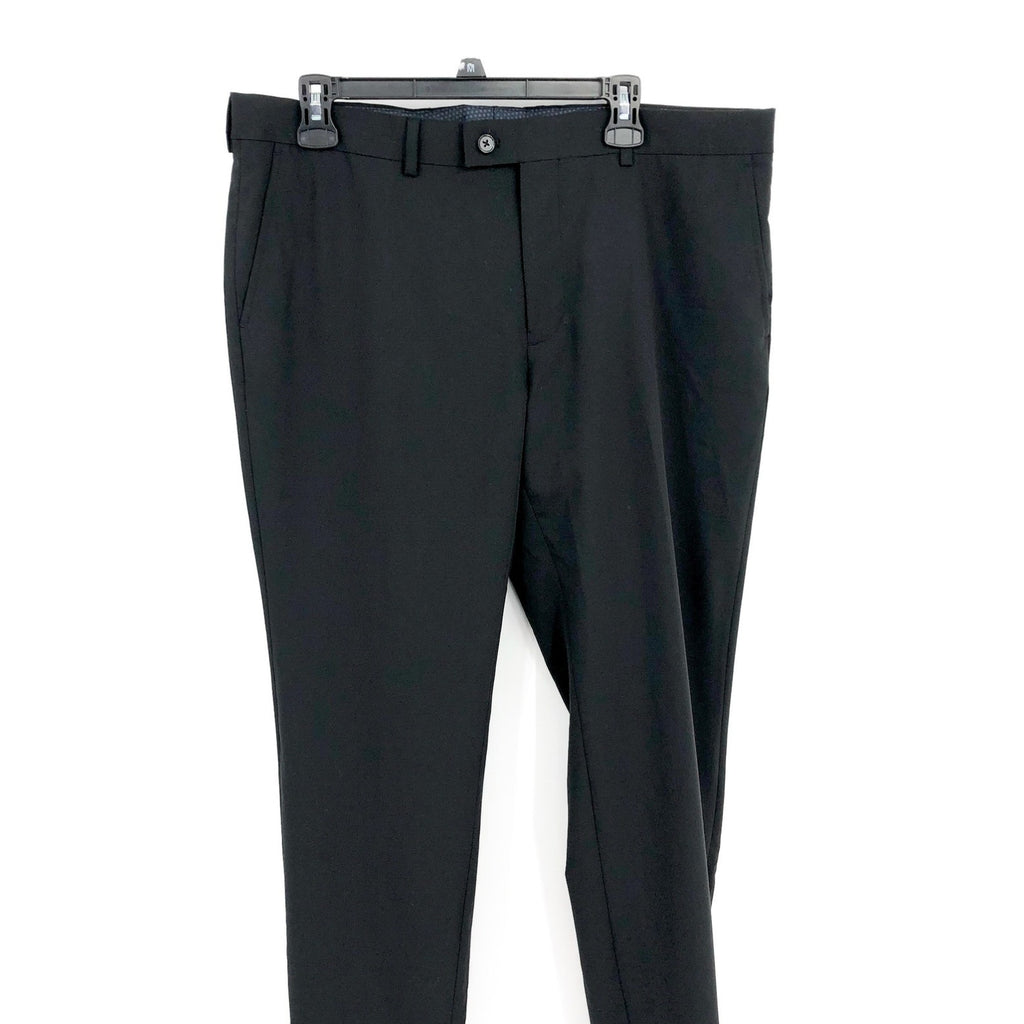SAVILE ROW CO Men Brixton Suit Pants 38 x 34 Black Extra Trim Fit Trouser NEW