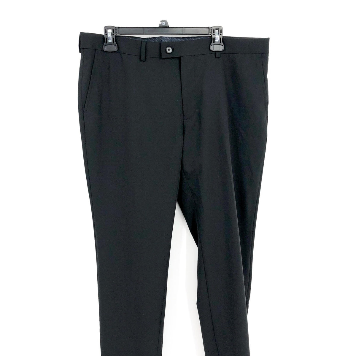 SAVILE ROW CO Men Brixton Suit Pants 38 x 34 Black Extra Trim Fit Trouser NEW