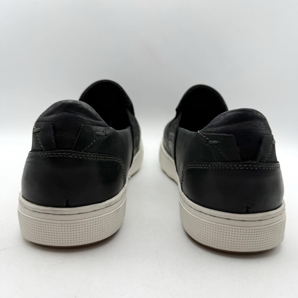 Propet Mens Kedrick Sneakers US 9.5 EEE Black White Leather Slip On NWOB