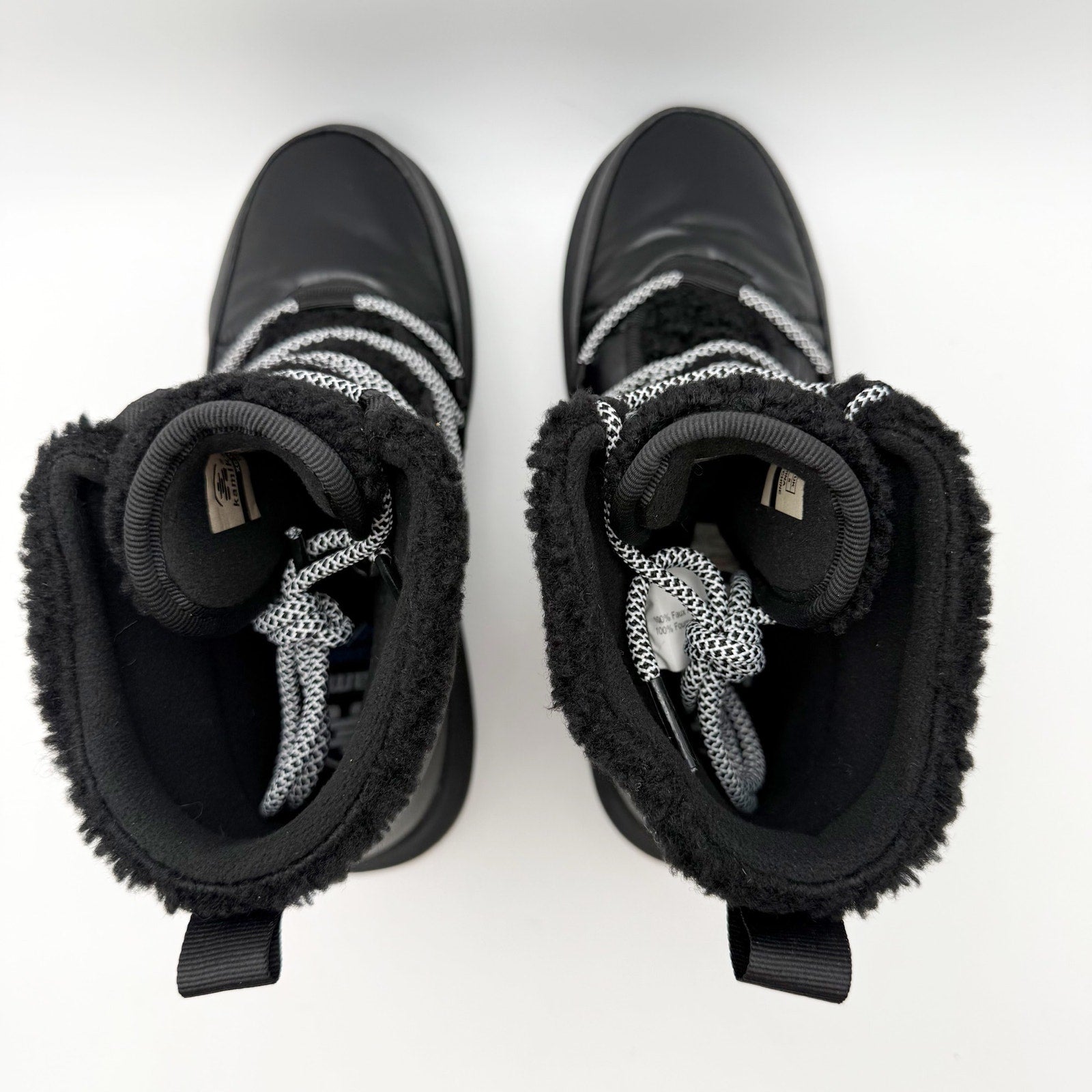 Kamik Womens Lea Pull Winter Boots US 7 M EU 38 Black Fleece NIB