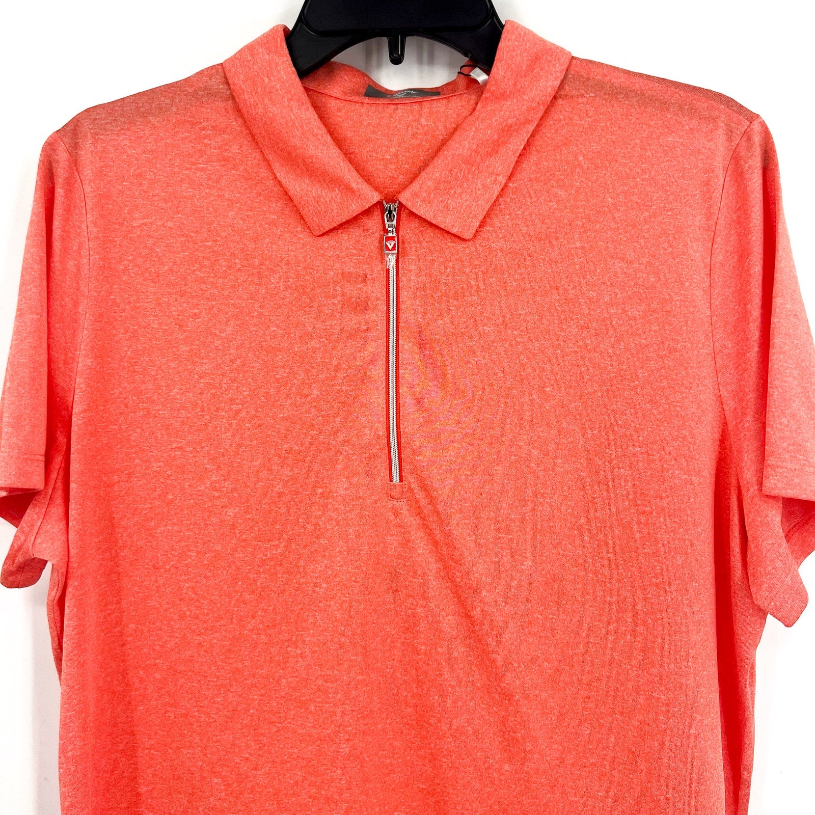 CALLAWAY Womens 1/4 Zip Golf Polo Shirt Small Orange Short Sleeve NWT