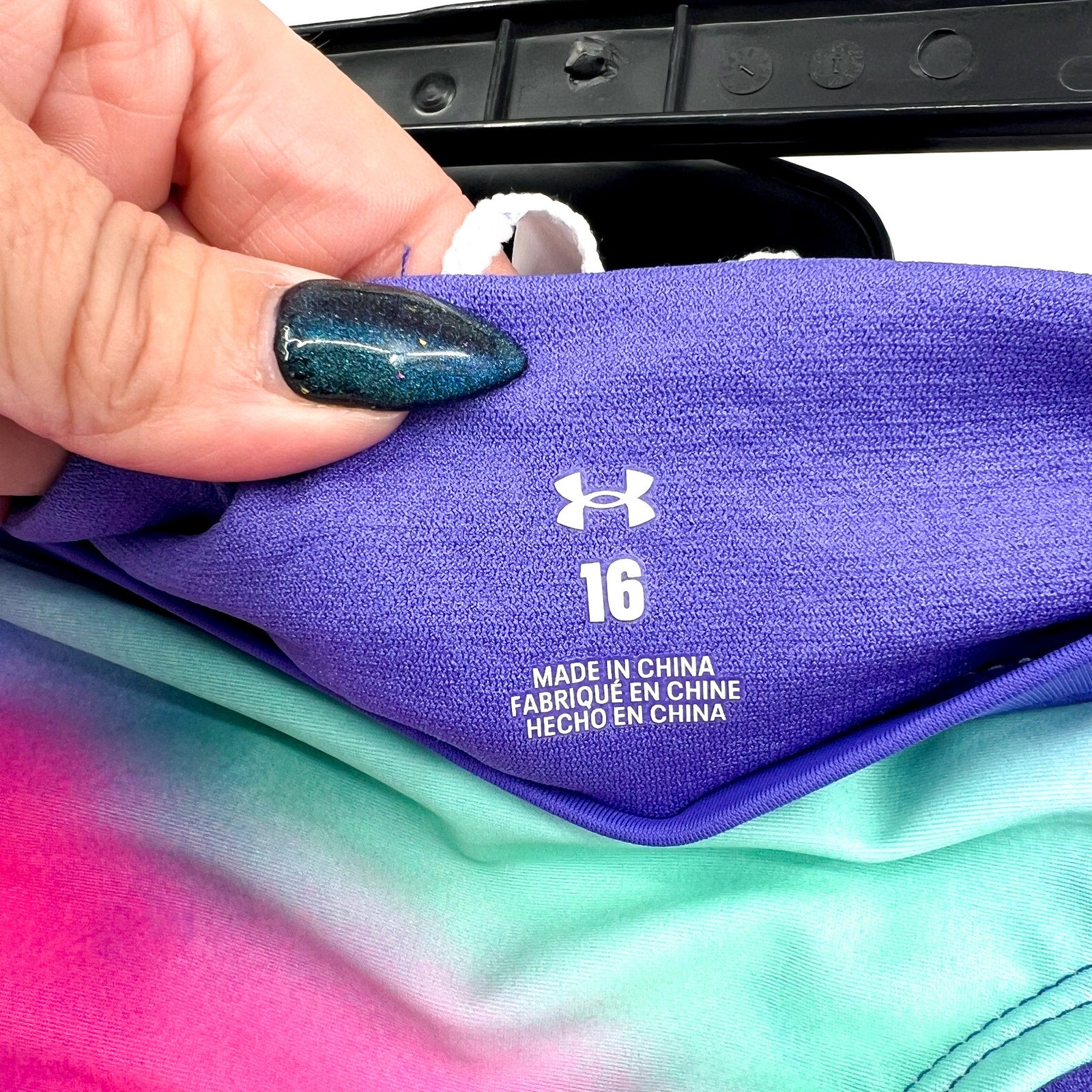 UNDER ARMOUR Girl's Polka Party Blur Racer BIKINI Size 16 Purple Pink NWT