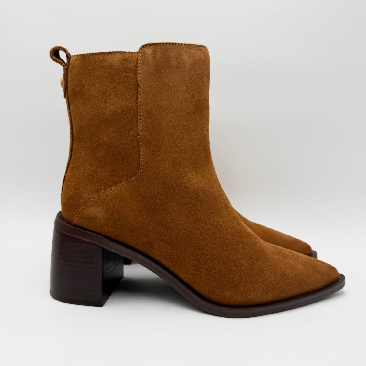 Vince Camuto Womens Lorelai Ankle Boots Size 7 EU 37.5 Brown Burnt Sugar NIB
