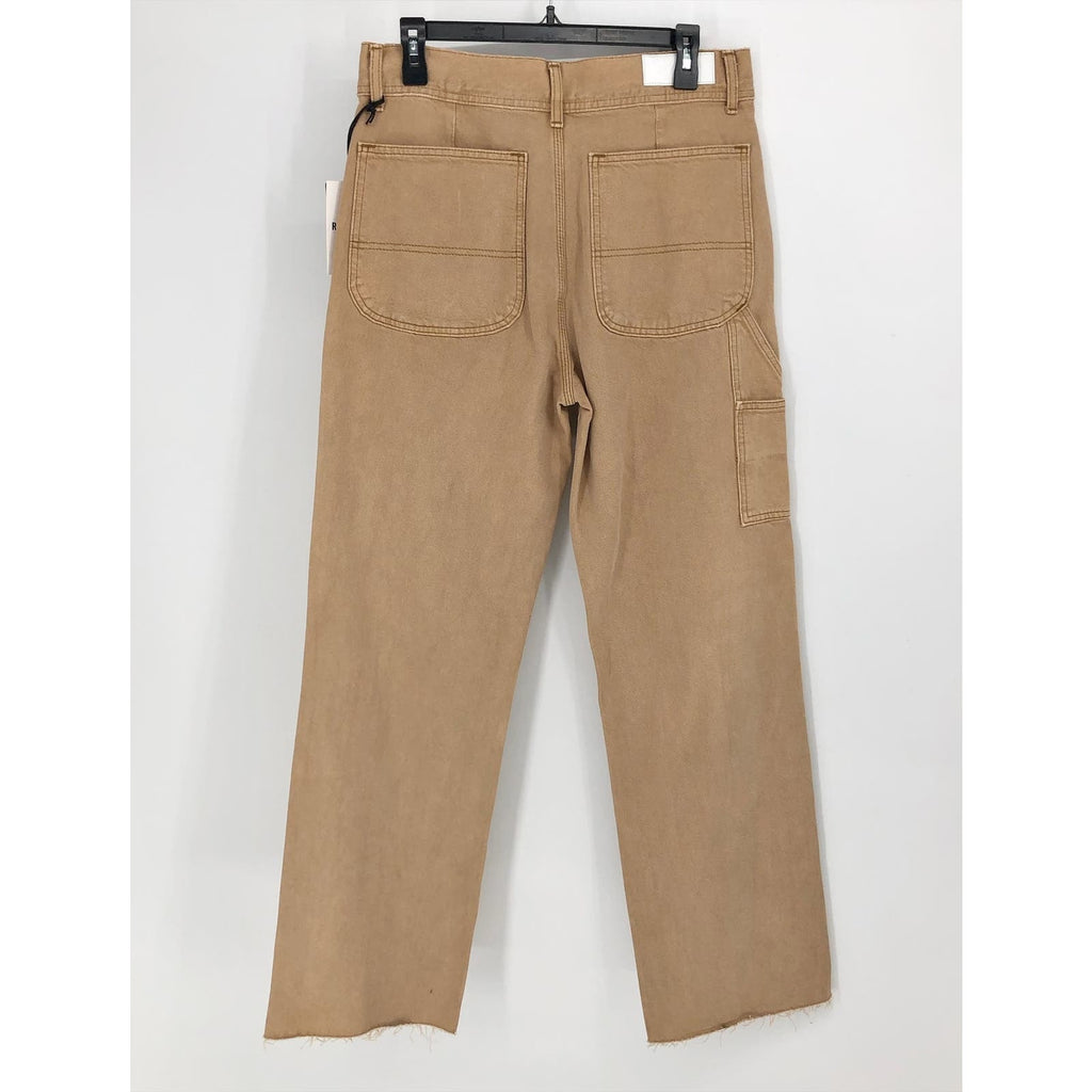 RE/DONE Womens Utility Loose Jeans US 2 26 Tan Washed Khaki Relaxed Straight NWT