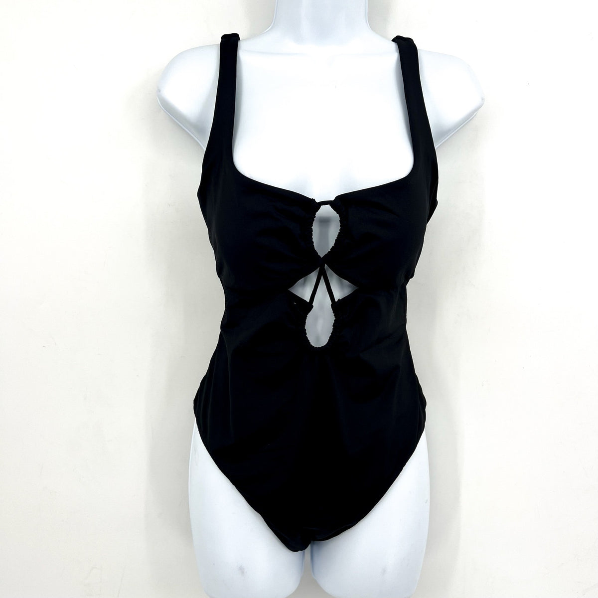 L*SPACE Women's Bondi One Piece Swimsuit Medium Black Cut Out Open Back NWT