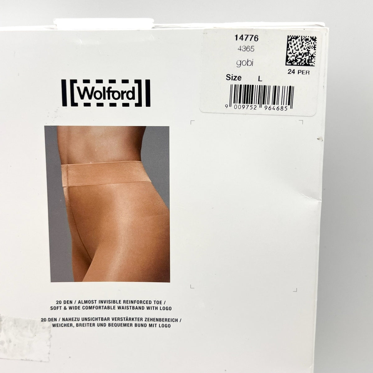 WOLFORD Women's Satin Touch 20 Tights Large Gobi Tab Shimmering NWT