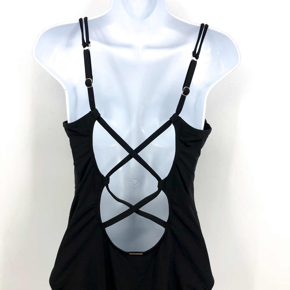 Sunsets Womens Veronica One Piece Swimsuit Small Black Criss-Cross Back NWT