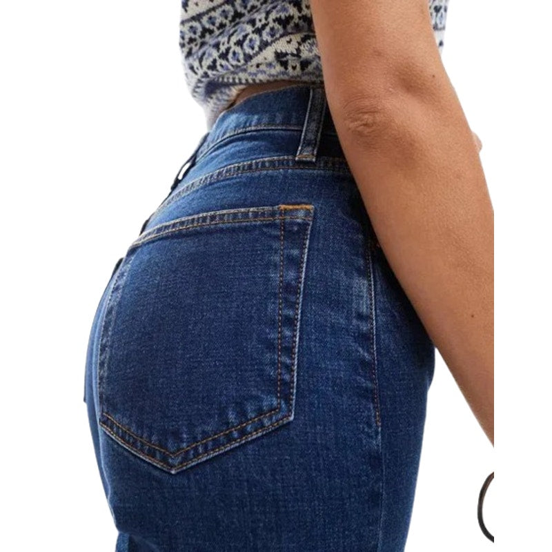 ABERCROMBIE & FITCH Women Ultra High Ankle Straight Jeans Size 36 US 22 Blue NWT