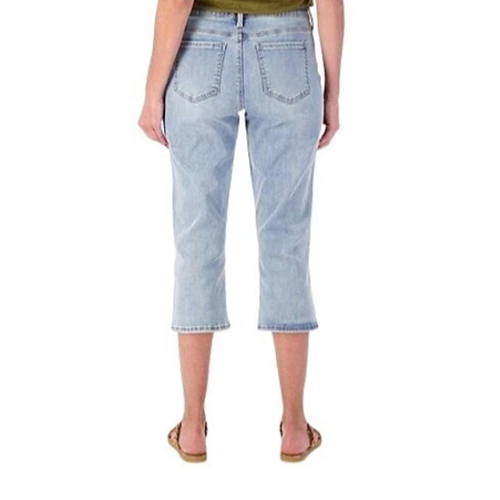 NYDJ Curves 360 Womens Slim Straight Crop Jeans Size 4 Charmed Light Blue NWT