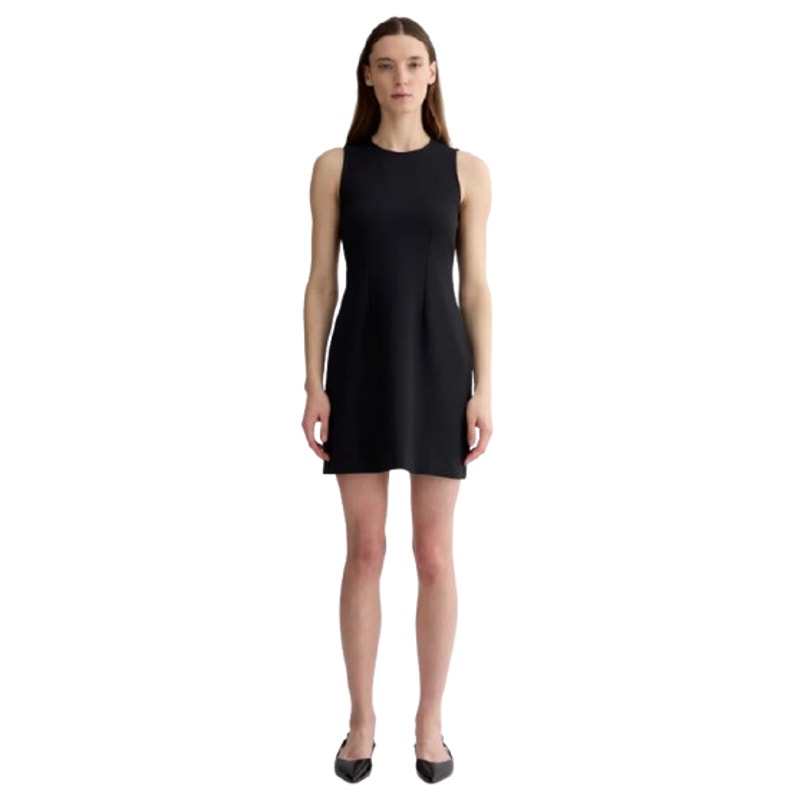 EVERLANE Women's The Dream '90s Shift Dress XS Black Sleeveless Stretch NWT