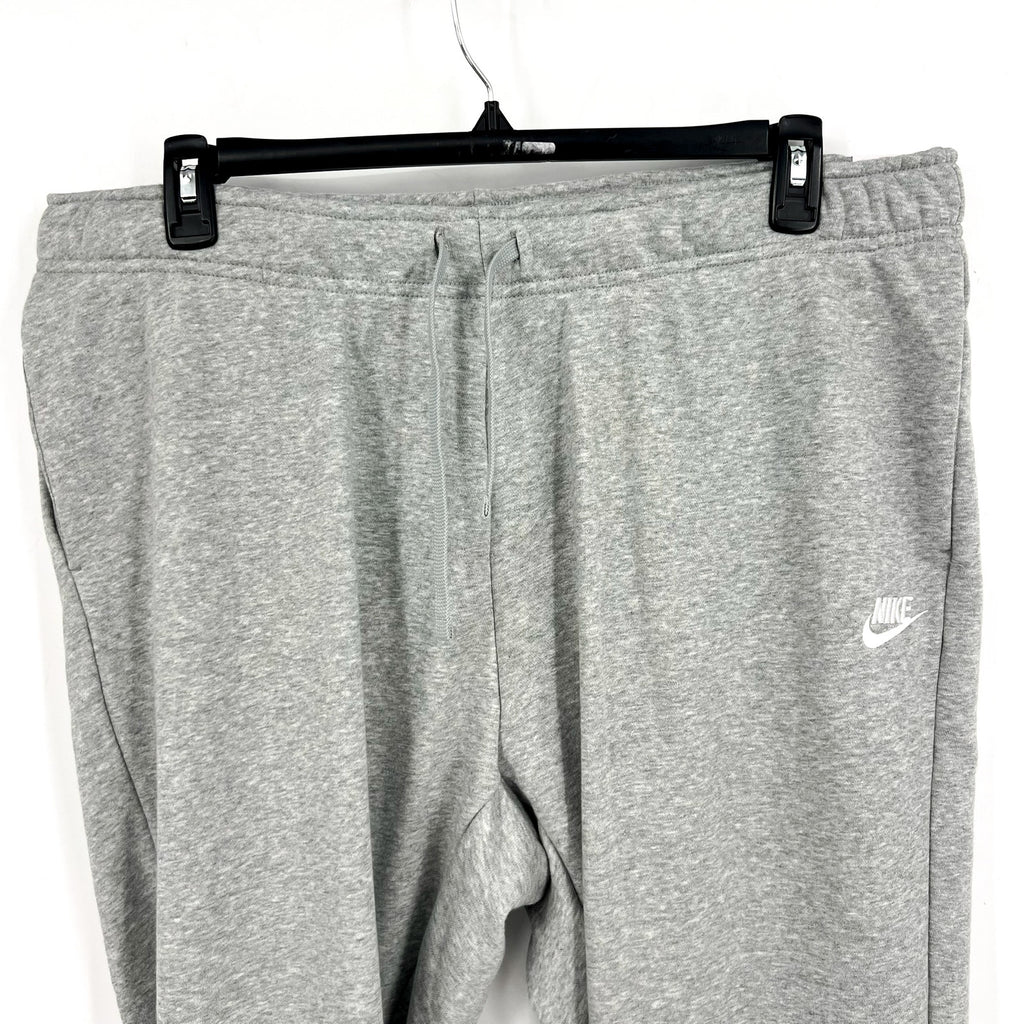 NIKE Womens Club Fleece Mid-Rise Jogger Pants 2X Grey White Sweatpants NWT