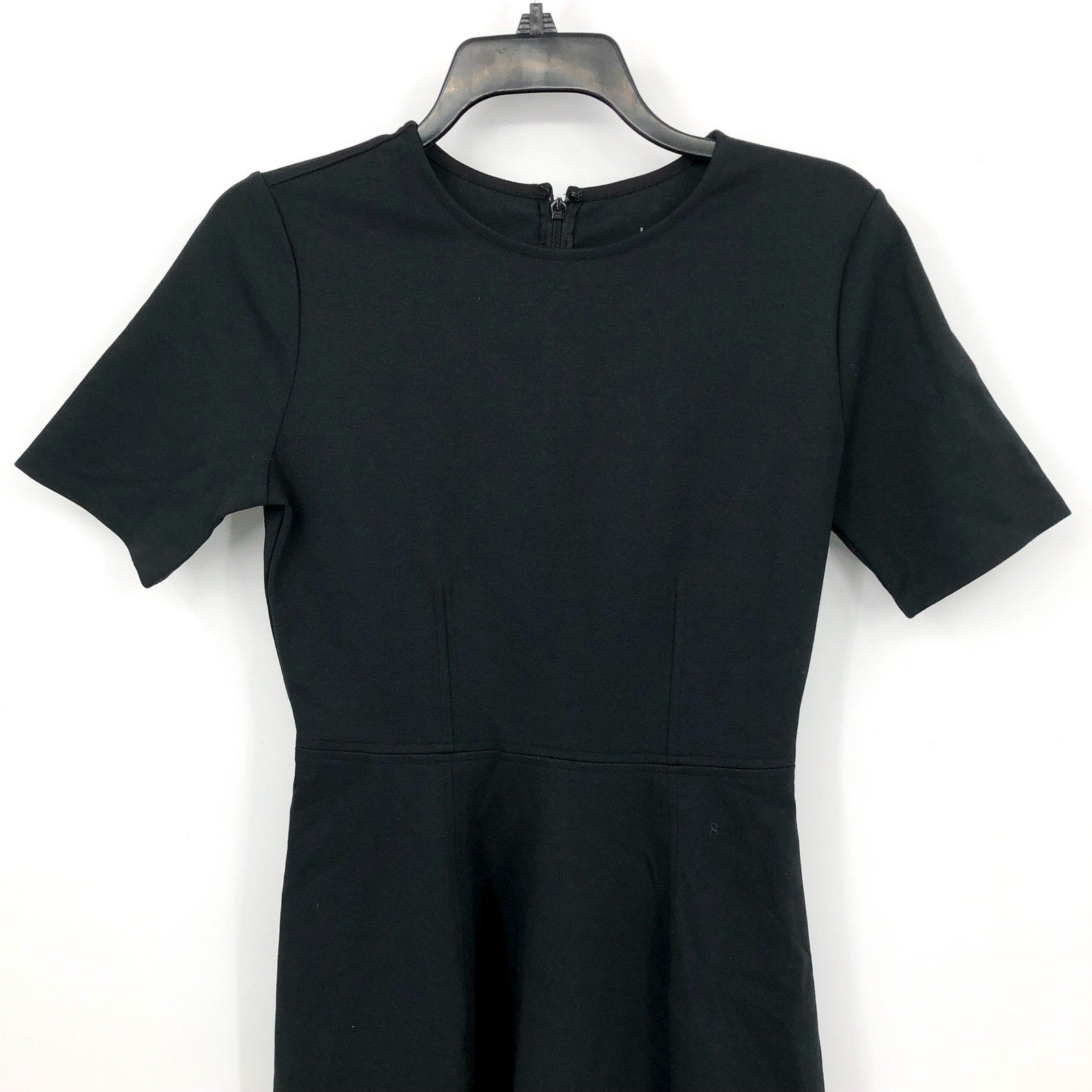 EVERLANE Women's The Dream Short-Sleeve Bell Dress Small Black Midi NWT