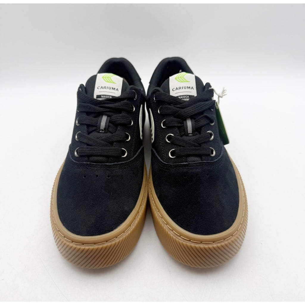 Cariuma Womens Naioca Pro Skate Low Sneakers Size 8 Black Gum Canvas Suede NIB