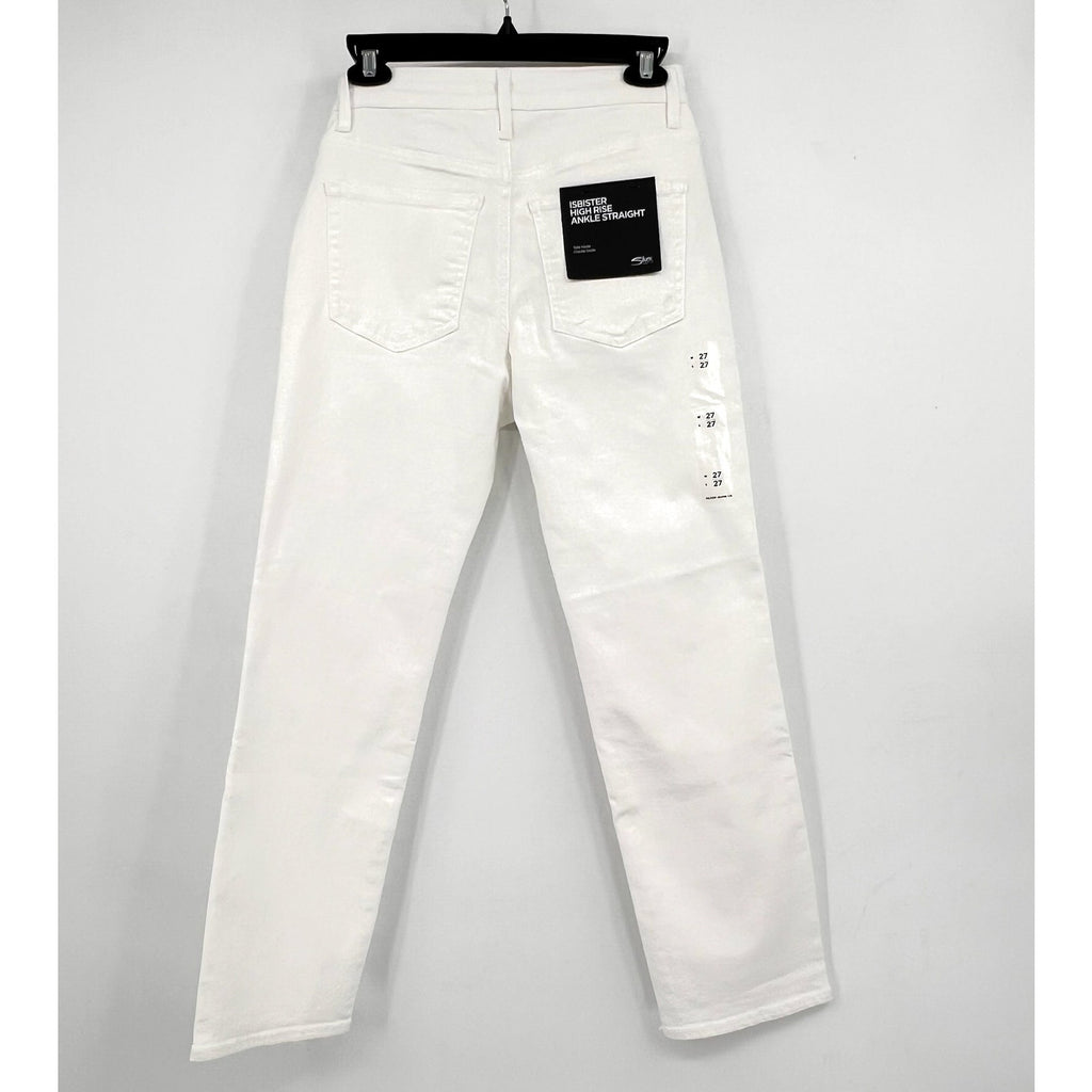 SILVER JEANS CO. Isbister Straight Leg Ankle Jeans 27x27 US 4 White Stretch NWT