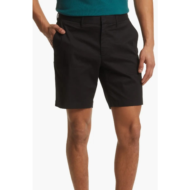 NORDSTROM Men's Tech Smart Slim Fit Chino Shorts SIZE 36 Black Coolmax NWT