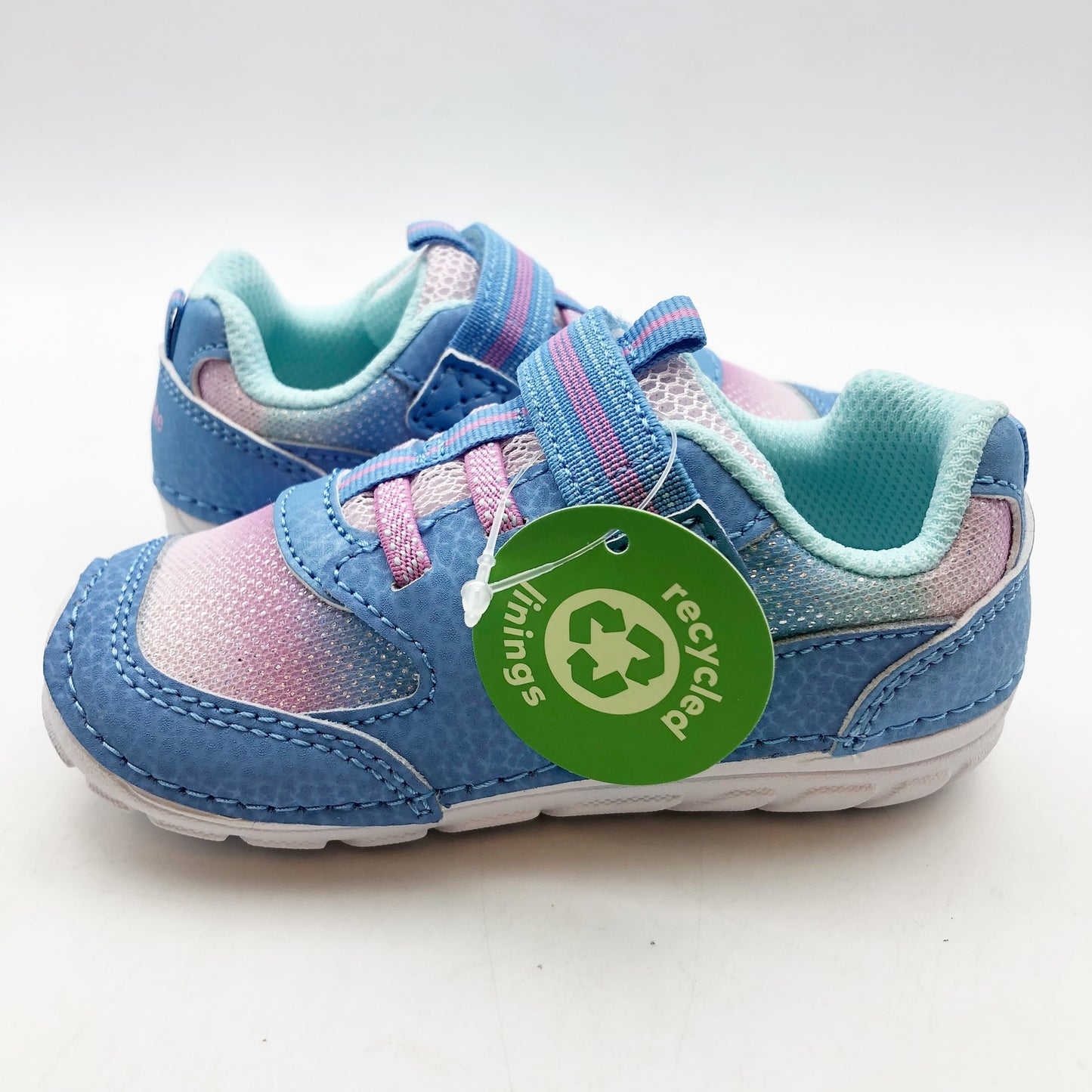 Stride Rite SM Turbo Girls Sneaker Size 6 Blue Pink White Kids Shoe NIB